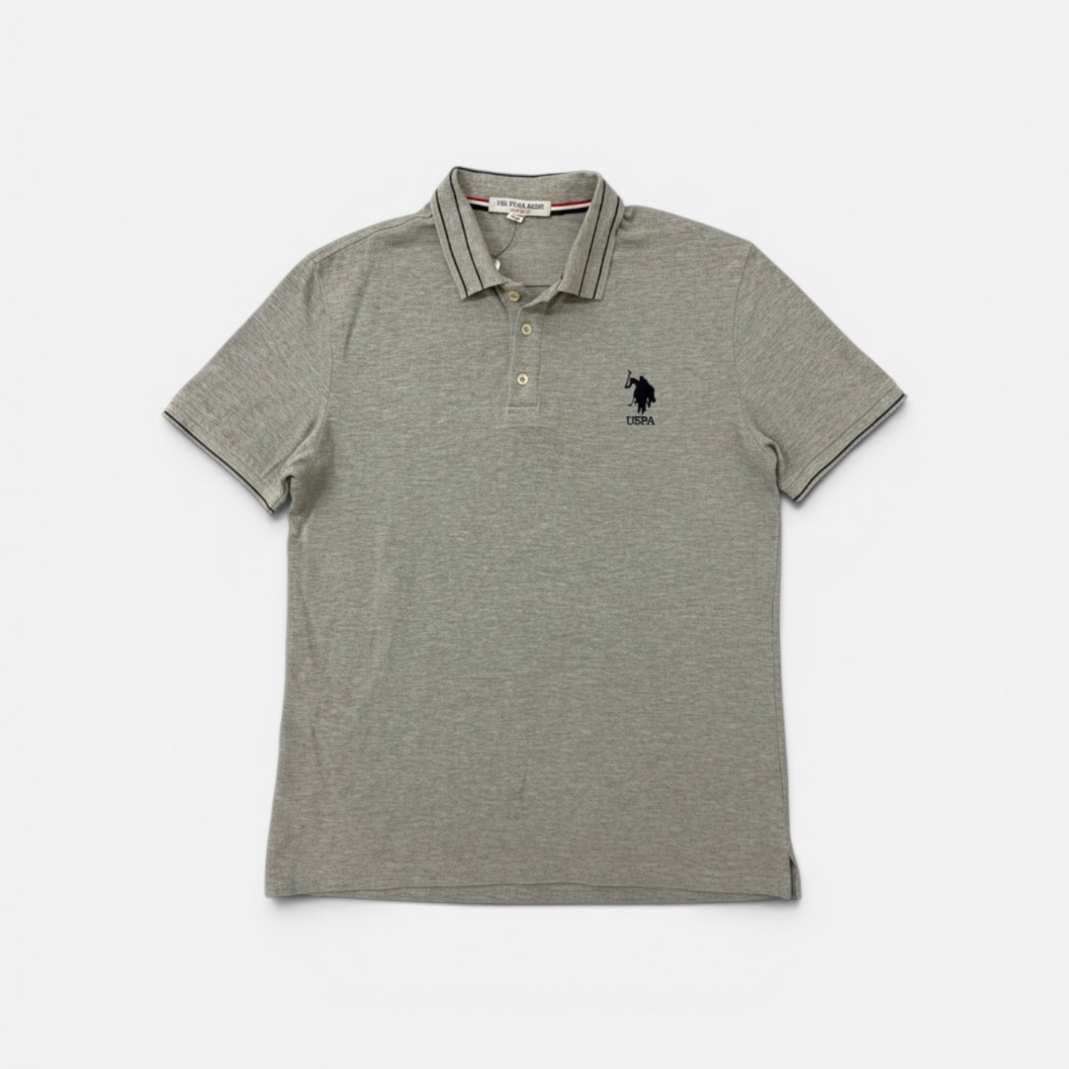 U.S. Polo Assn. Γκρι Ανδρική Μπλούζα Polo με Κεντημένο Logo